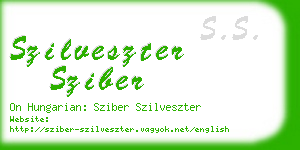 szilveszter sziber business card